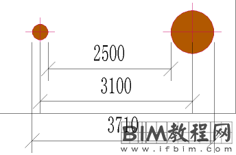 在剖面测量两个管道、桥架的边的距离