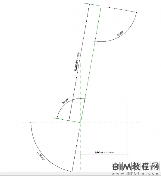 在Revit中如何做两侧大小不同的飞沿转角