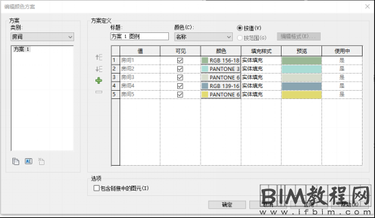 Revit如何在当前视图显示全部颜色填充图例