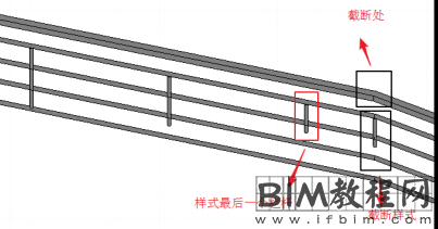 栏杆扶手截断样式位置的设置