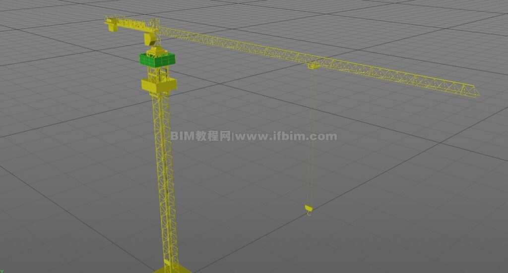 Revit模型通过C4D制作施工工艺动画-塔吊旋转动画